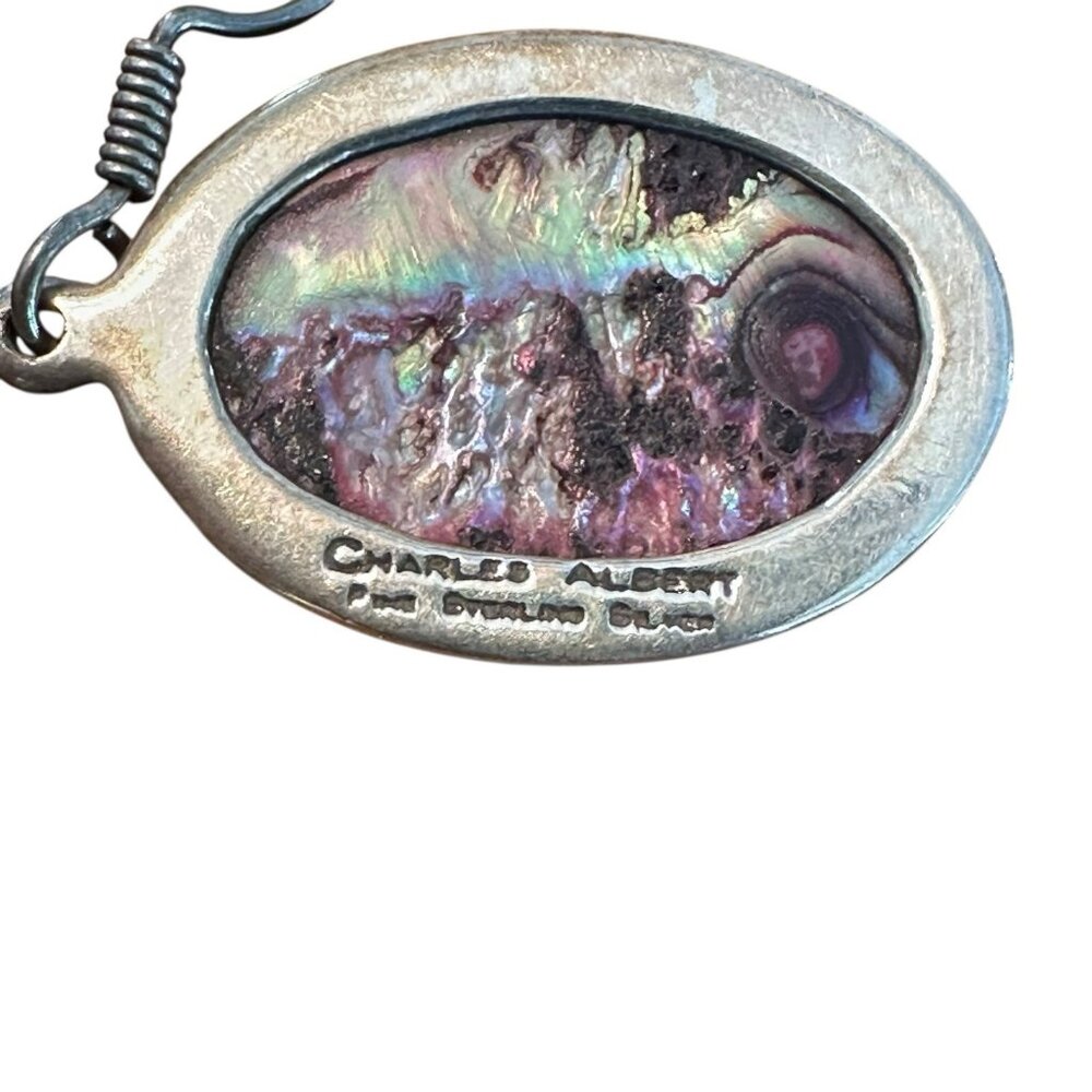 Charles Albert Sterling Silver 925 Abalone Pendant Necklace Earrings Set 18.45g - Picture 5 of 16